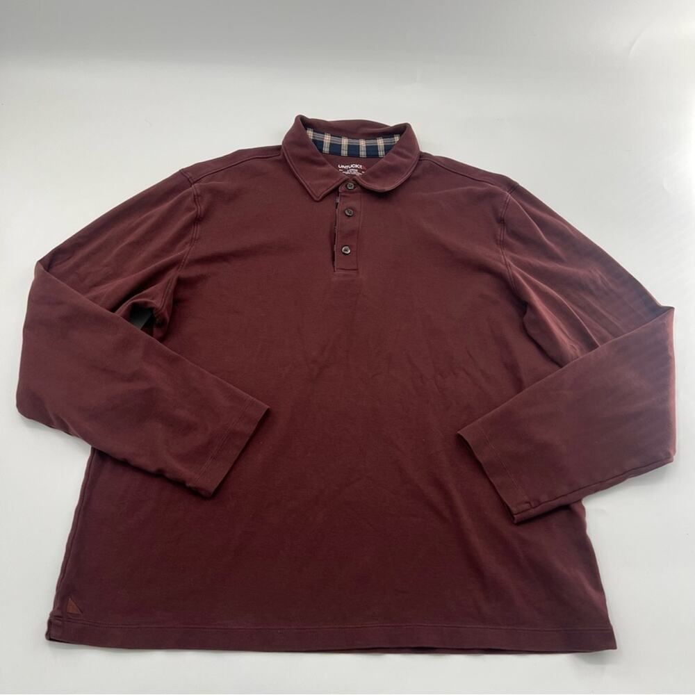 UNTUCKit Wrinkle Free Damaschino Long Sleeve Polo Men’s Brown